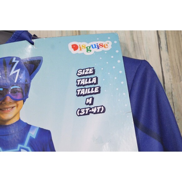 PJ Masks Catboy Halloween Costume Toddler Size M 3-4T Jumpsuit W/ Headpiece Tail - Picture 6 of 13